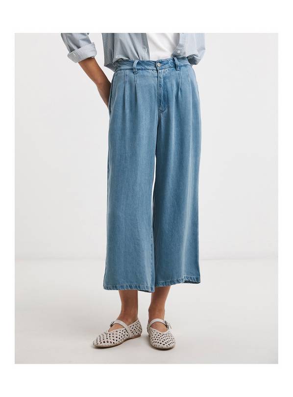 JD WILLIAMS Lyocell Wide Leg Cropped Jean 32